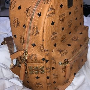 MCM small stark side stud coated canvas backpack